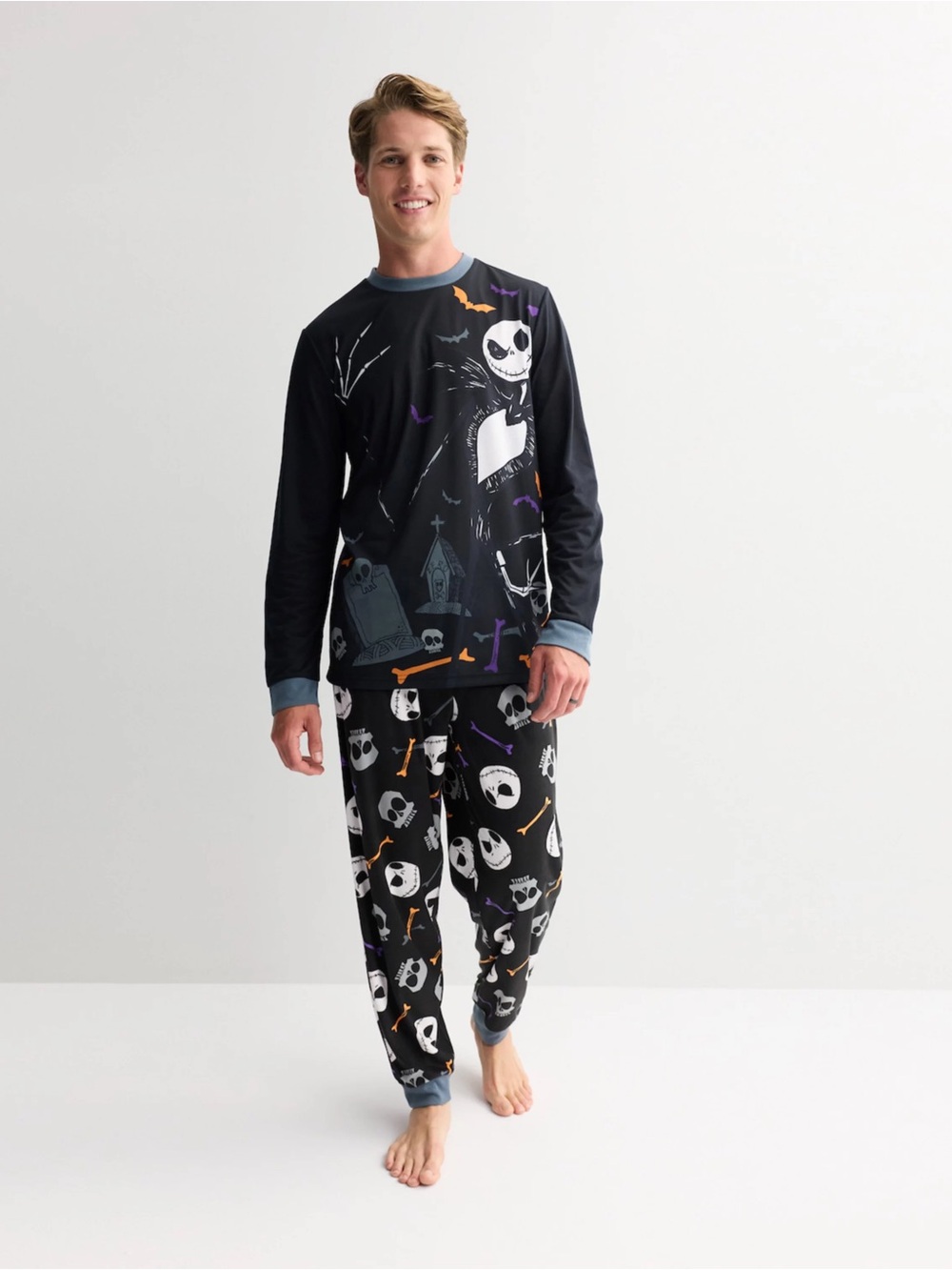 Disney Jack Skellington Nightmare Before Christmas Men's XL 2pc Knit Pajama Set